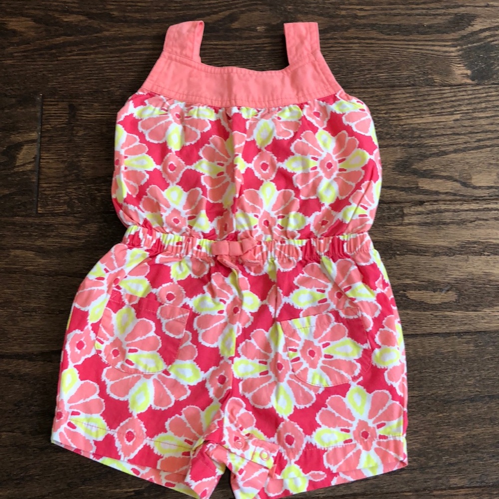 Gymboree Coral Floral Romper